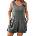 thumbnail image 2 of BSDJILFG Rompers for Women Plus Size Casual Pajama Lounge Sets Crew Neck Pull On Loose Short Overalls Summer Outfits Sleepwear with Pockets,XL-5XL, 2 of 9