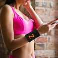 thumbnail image 5 of COUVER Embroidered Orange Number 4 Black Terry Cotton Athletic Wristbands 1 Pair (Mens), 5 of 11