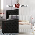 thumbnail image 6 of Nathaniel Home Jennifer Velvet Upholstered Tufted Bed, Platform Bed Frame with Diamond, Low Profile Platform Beds Strong Wooden Slats Queen Balck, 6 of 9