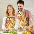 thumbnail image 4 of Fall Pumpkins and Autumn Leaves Pattern Apron-Garden Aprons for Women with Pockets-Cotton Linen Waterproof Kitchen Cooking Gardening Aprons Adjustable for Kitchen,Cooking,BBQ and Salon 33"x27", 4 of 7
