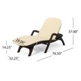 thumbnail image 2 of GDF Studio Ethan Outdoor Faux Wicker Adjustable Chaise Lounge with Cushion, Dark Brown and Beige, 2 of 8
