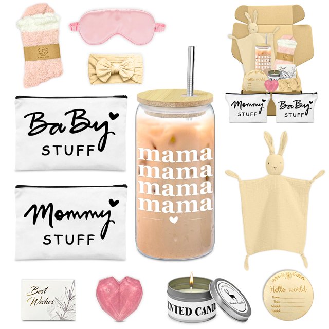 Cesta de regalo Amgkonp para mamás primerizas para mujer con bebé y niña