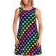 thumbnail image 1 of Balery Rainbow Hearts Vestidos de verano para mujer con estampado: vestido holgado sin mangas, vestido playero informal y cómodo para días calurosos., 1 of 7