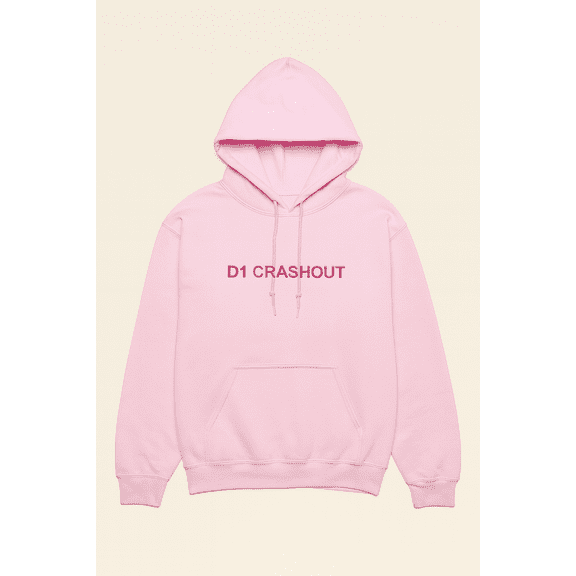 Embroidered 'D1 CRASHOUT' Hoodie, Long Sleeve, Classic fit, Unisex, Adult