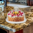 thumbnail image 3 of QUMONIN Round Ceramic Cake Platter with Glass Dome Cover for Dining Parties and Weddings, 3 of 8