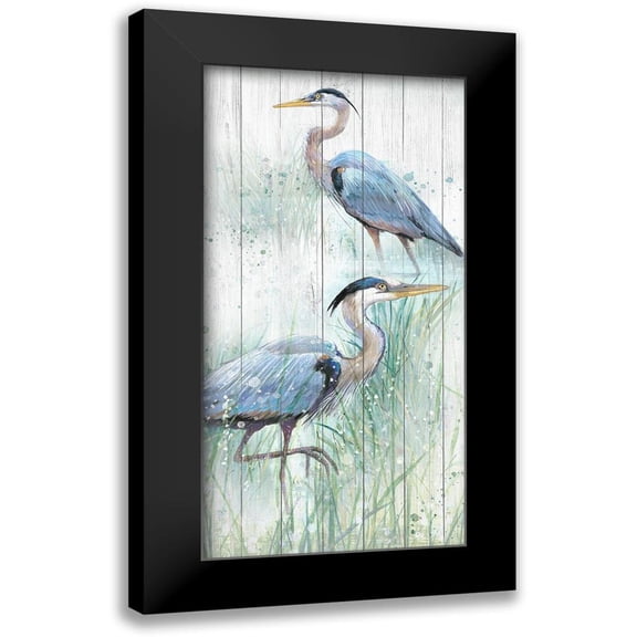 Studio W 9x14 Black Modern Framed Museum Art Print Titled - Seaside Heron Pair I
