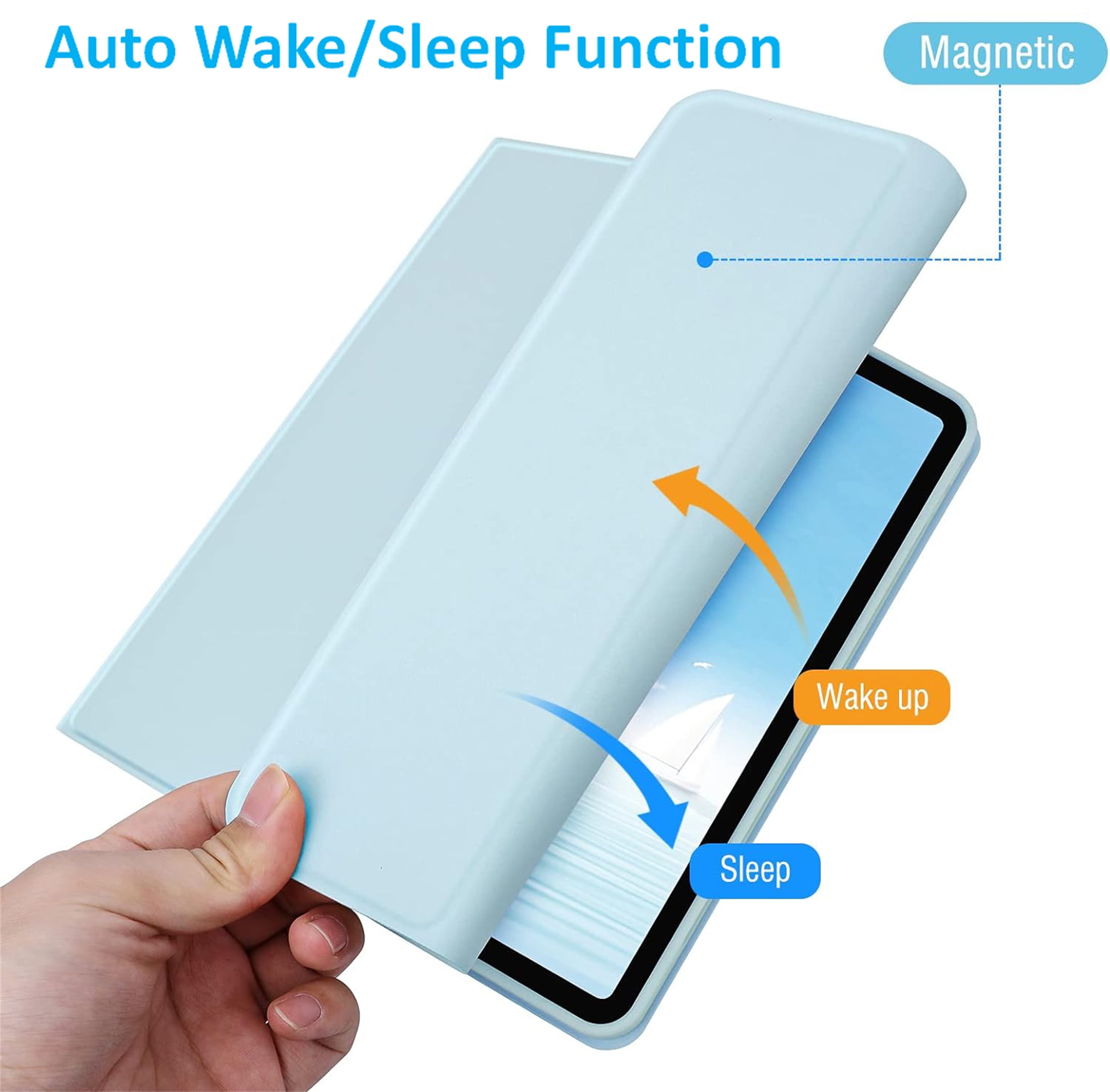 Shockproof Smart Stand Case with Pencil Holder Bluetooth Keyboard for iPad Mini 6th Generation 8.3 inch 2021 Blue