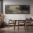 thumbnail image 6 of Large Framed Canvas Print Dark Forest with Misty River and White Flowers Wall Art Decorative Ready to Hang Painting for Living room Bedroom - 60"x20" Black Frame, 6 of 9