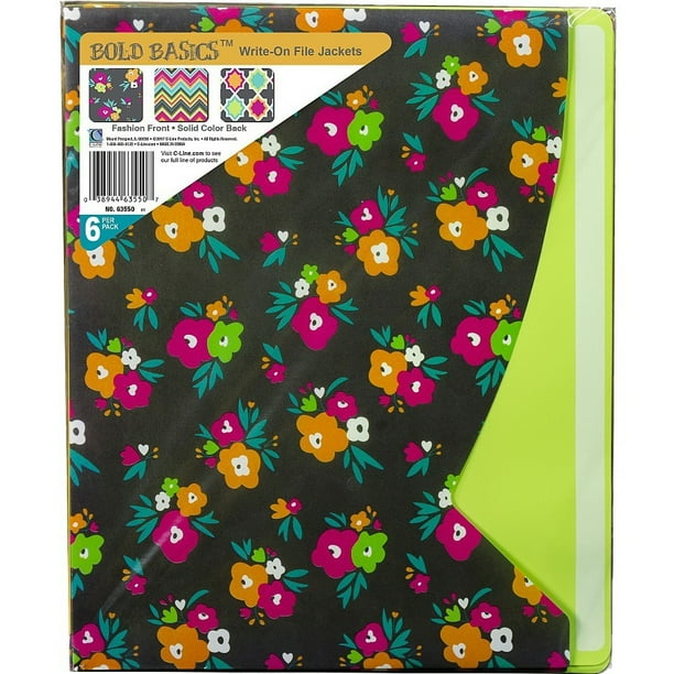 CLine WriteOn Fashion Poly File Jackets, Straight Tab, Letter Size