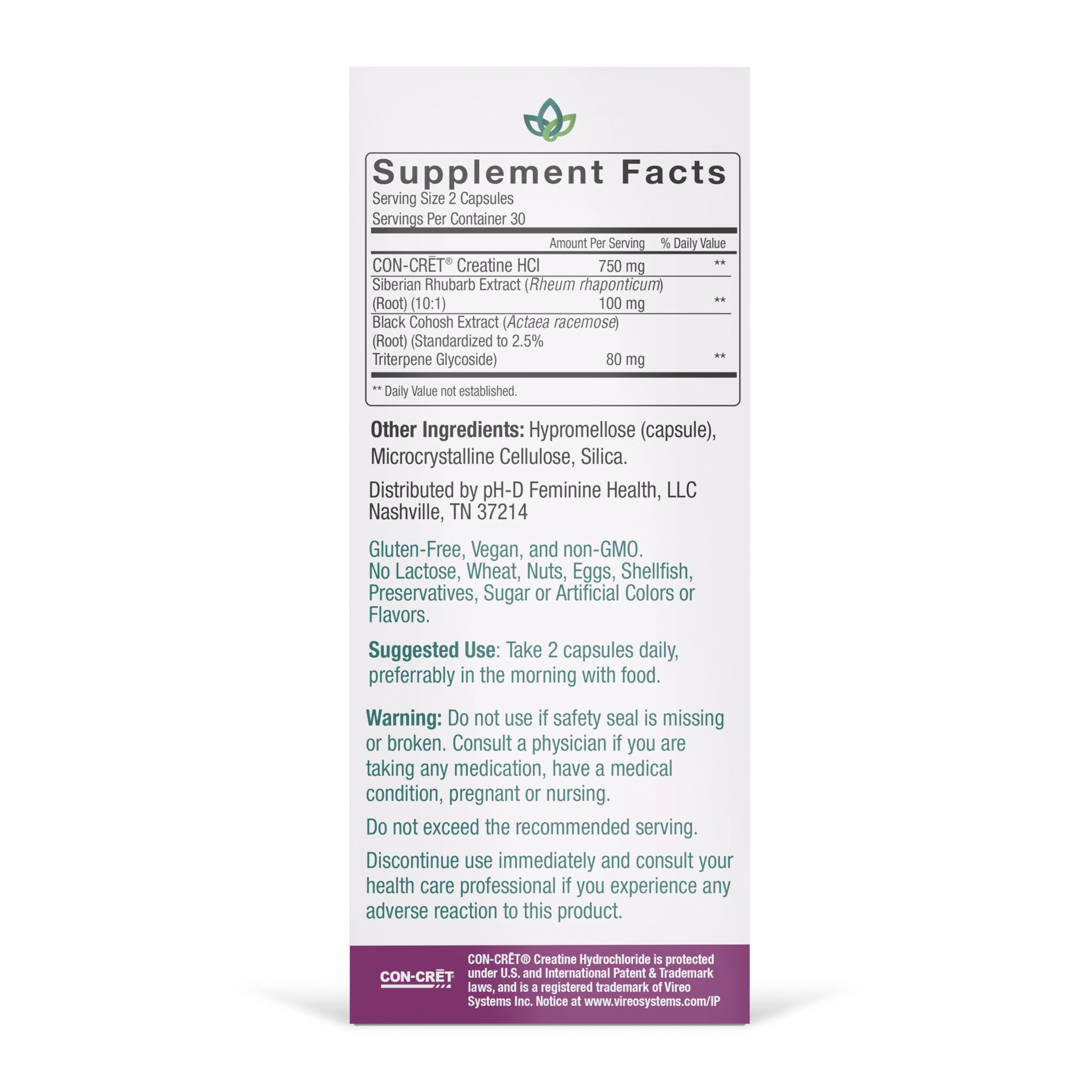 pH-D Feminine Health Creatine Menopause Relief