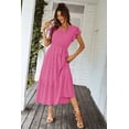 thumbnail image 4 of Vestido cruzado con escote en V, cinturón floral pequeño PRETTYGARDEN, 4 of 7