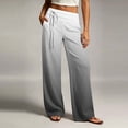 thumbnail image 2 of Danhjin Women's Gradient Pants Wide Leg High Elastic Waist with Drawstring Print Fashion Flowy Palazzo Loose Vacation Trousers, 2 of 7