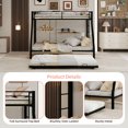 thumbnail image 6 of Leumius Metal Twin over Full Bunk Bed with Trundle, Space Saving Bunk Bed Frame with Ladder and Guardrails for Dorm, Apartment,Black, 6 of 8
