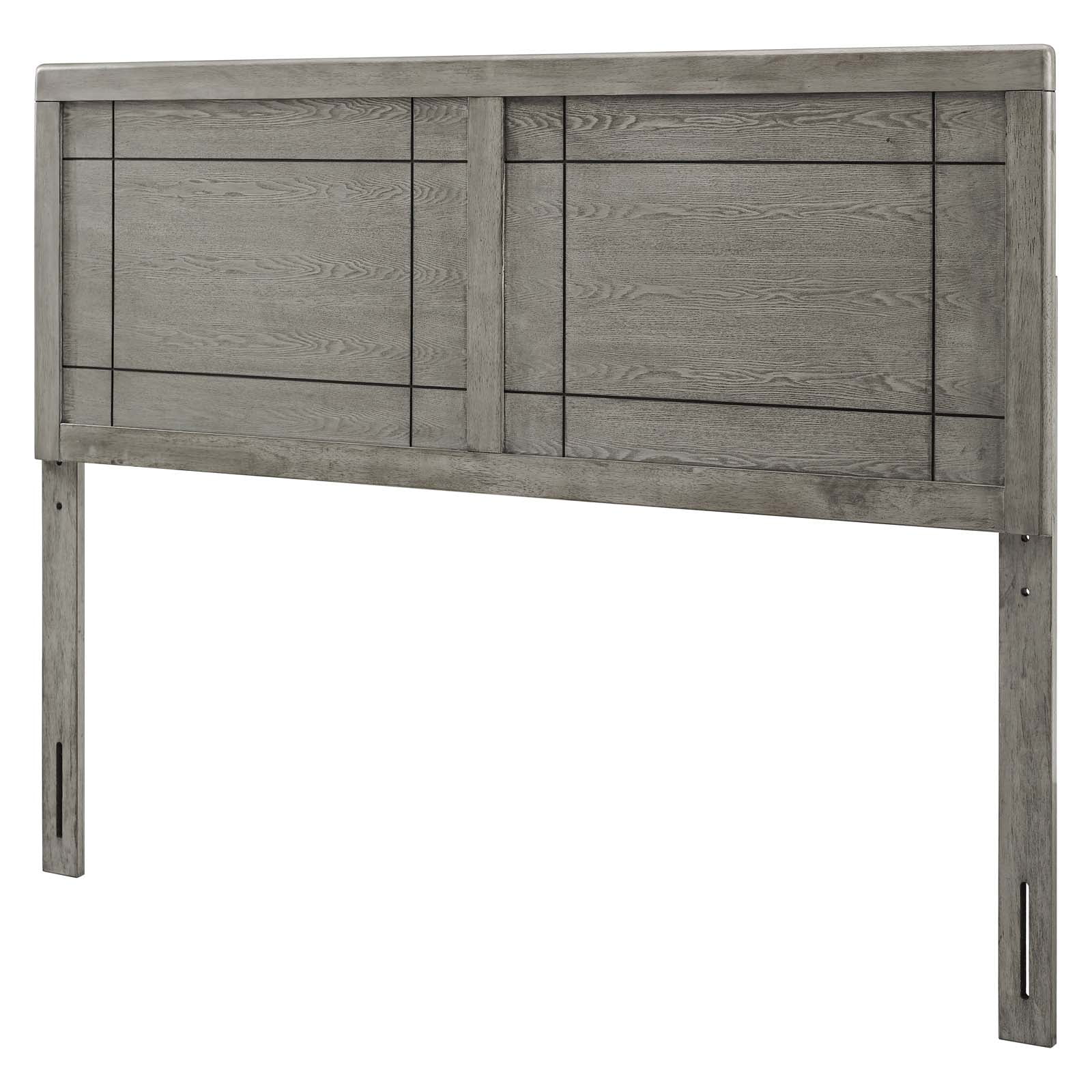Headboard, King Size, Wood, Grey Gray, Modern Contemporary Urban Design