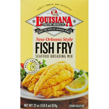 (3 Pack) Louisiana Fish Fry Products New Orleans Style Fish Fry Seafood Breading Mix 22 oz. (Best Fish Breading Recipe)