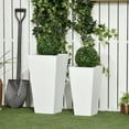 thumbnail image 2 of Outsunny Set of 2 Outdoor Flower Pots with Drainage Holes, White, 2 of 10