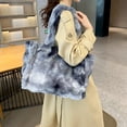 thumbnail image 3 of Bolso Hombro Peludo para Mujer Bolso Mano Ocio Al Aire Libre para Mujer Gran Capacidad (gris), 3 of 9