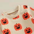 thumbnail image 6 of Mercatoo Toddler Boys Girls Halloween Sweatshirt Outfit Long Sleeve Pumpkin Print Tops Sweatpants Kids Halloween Set, 6 of 9