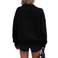 thumbnail image 3 of Womens Half Zip Sweatshirt Fleece Oversized Cropped Sweatshirt Long Sleeve Pullover Tops Fall Winter Outfits Clothes, 3 of 4