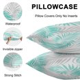 thumbnail image 5 of Lumbar Pillow Covers 20x12 Inch Set of 2, Teal Palm Leaves Waterproof Outdoor Pillow Covers, Summer Minimalist Tropical Botanical Gray Decorative Cushion Pillowcases for Patio Garden Couch Bed, 5 of 9
