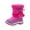 Pink/Purple, variant on Rugged Bear Little Kids Girls Snow Boots with Zip-up and Pon Pon Ornamented Closure