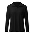 thumbnail image 4 of Cuoff Womens Fashion Sweaters for Women Plus Size Autumn And Winter Casual Loose Solid Color Stitching Long-sleeved Stand Collar Half Pullover Knit Top Sweatshirts for Women Gray 2X, 4 of 5