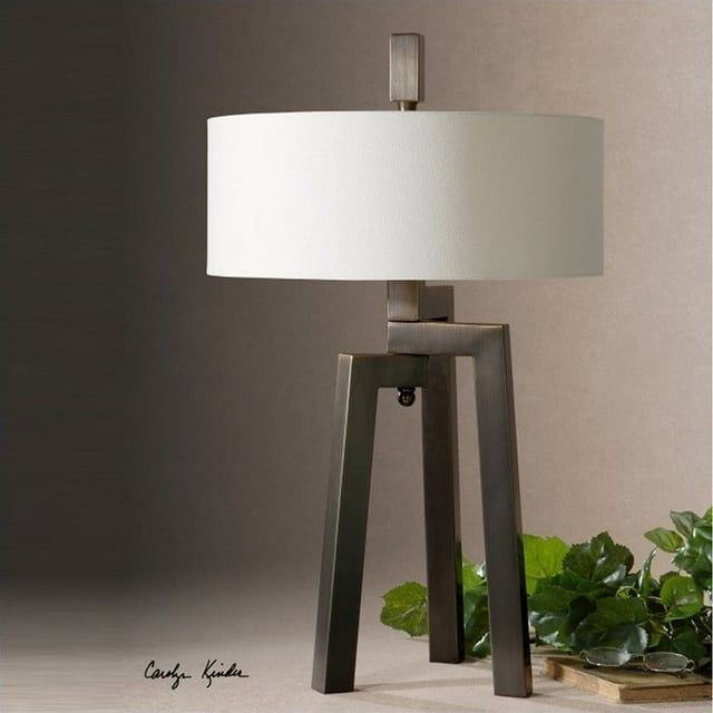 Uttermost Mondovi Modern Table Lamp in Antiqued Bronze with Gold