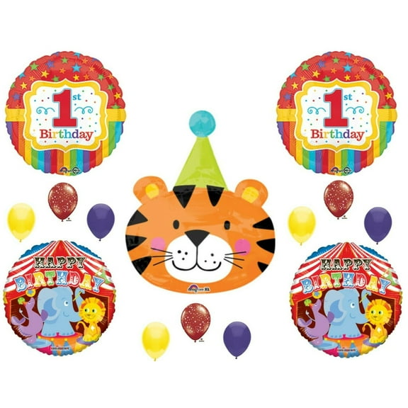 Circus 1st Birthday Balloons Party Decorations Supplies First Tiger