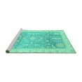 thumbnail image 2 of Ahgly Company Machine Washable Indoor Rectangle Oriental Turquoise Blue Modern Area Rugs, 2' x 4', 2 of 4