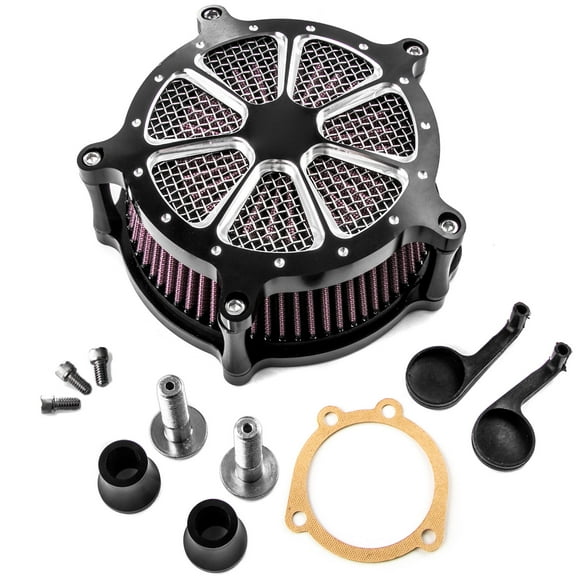 Krator CNC Air Cleaner Kit Turbine Edge Cut Air Intake Compatible with Harley Davidson Sportster XL1200 XL883 Iron 883 Forty Eight
