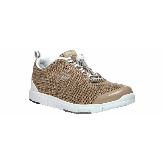 propet women's travel walker ii, taupe mesh, 10 x (2e) us