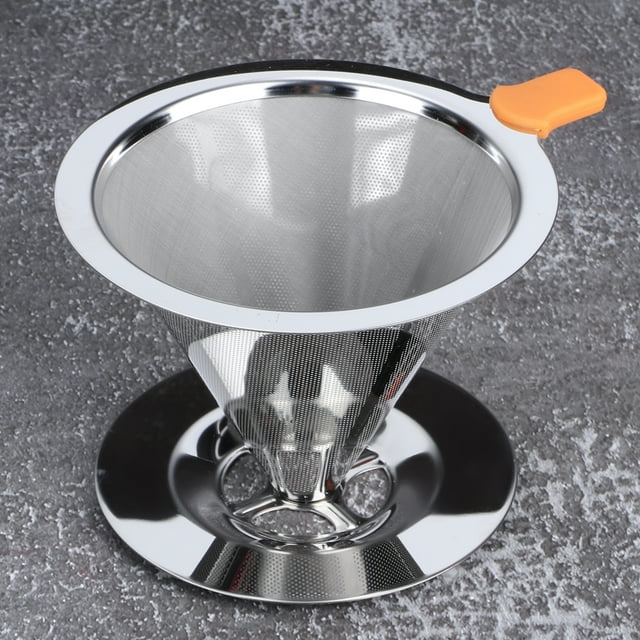 Cergrey Machine à Filtrer, Filtre à Café Intégré en Acier Inoxydable 304 Réutilisable Sans Papier avec Poignée, Panier-Filtre à Café