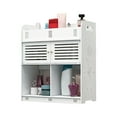 thumbnail image 2 of Vacemry under $5 Bathroom Wall Cabinet, Wall Mounted Bathroom Cabinet, Double Door Storage with Shelves, White PVC Wood Composite, Over The Toilet Organizer, 2 of 7