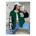 thumbnail image 3 of Chamarra De Calle Unisex Ropa Deportiva De Cuero Bordada, 3 of 8