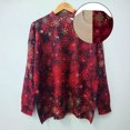 thumbnail image 3 of Hermoso jersey de invierno, suéter con estampado en contraste de copo de nieve de Navidad bonito y moderno, suéter de visón con cuello alto pequeño, 3 of 5