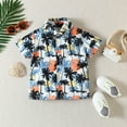 thumbnail image 6 of Baby Toddler Boy Outfits Clothes Summer Kids Pattern Short Sleeve Button Down Shirt Shorts Set Casual Suit 2pcs, 6 of 8