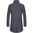 thumbnail image 5 of Abrigo para hombre, chaqueta larga, abrigos gruesos, abrigo de lana de invierno para hombre, gabardina para hombre, chaqueta informal de trabajo, 5 of 5