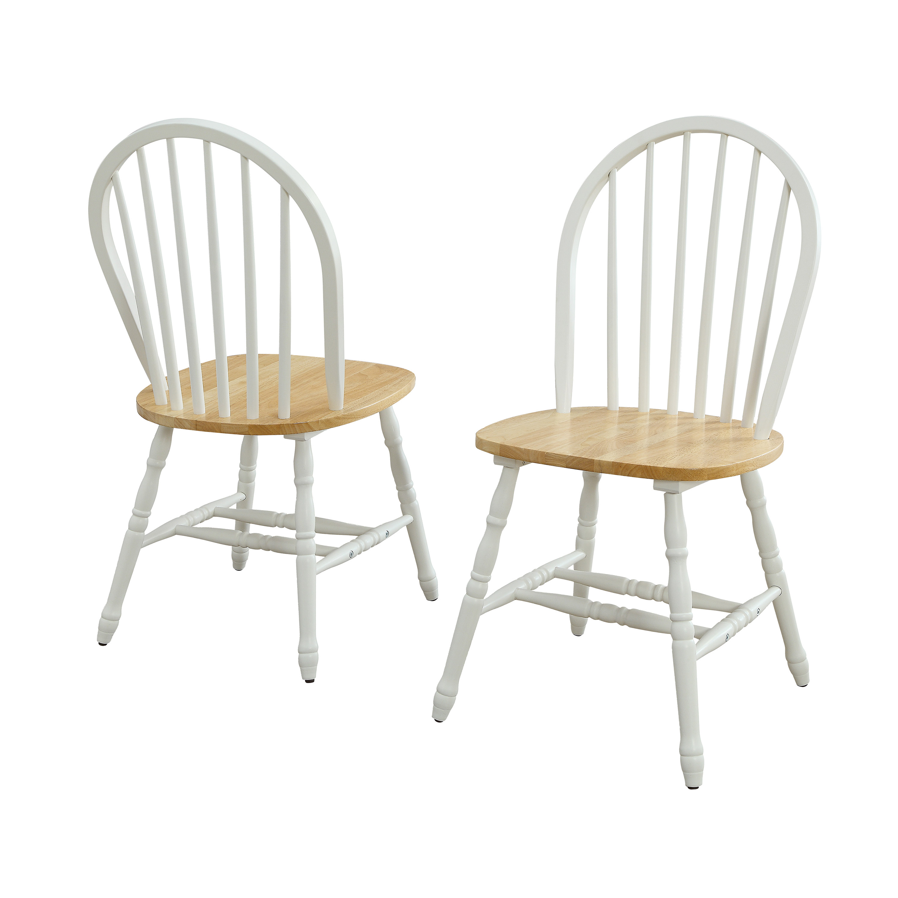 Better Homes and Gardens Autumn Lane Windsor Solid Wood Dining Chairs, White and Oak (Set of 2) - image 2 of 8