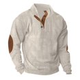 thumbnail image 4 of Sudadera de pana de manga larga con botones y cuello alto para hombre Navy Blue XXXL, 4 of 4