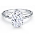 thumbnail image 3 of Gem Stone King PLAT-900 Platinum White Zirconia Engagement Ring for Women | 3.05 Cttw | Oval 9X7MM | Gemstone Birthstone | Size 9, 3 of 6