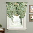 thumbnail image 2 of Floral Tie Up Curtain 63 Inches Long, Sage Green Leaves Plants Branches Balloon Style Kitchen Window Curtain Over Sink, Small Window Rod Pocket Curtain 42"x63", 2 of 9