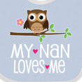 thumbnail image 4 of Inktastic My Nan Loves Me Owl Girls Baby Bib, 4 of 4