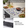 thumbnail image 4 of Stove Top Covers for Electric Stove 24x21 Inches, Purple Blue Hydrangea Heat Insulation Fireproof Glass Cooktop Protector, Pastoral Butterfly Botanical Countertop Stovetop Cover for Kitchen, 4 of 8