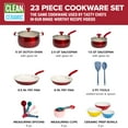 thumbnail image 2 of Tasty Clean Ceramic 23 Piece Non-Stick Aluminum Cookware Set, Red, 2 of 8