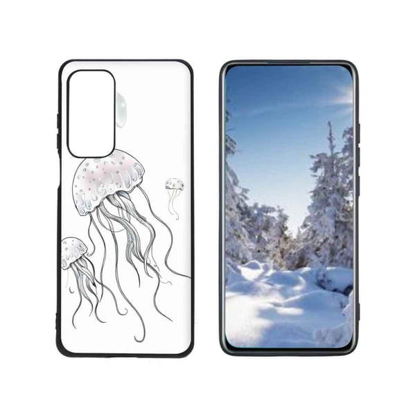 Compatible with Motorola MOTO Edge 5G UW Phone Case, jellyfish-fish-72 Case Silicone Protective for Teen Girl Boy Case for Motorola MOTO Edge 5G UW