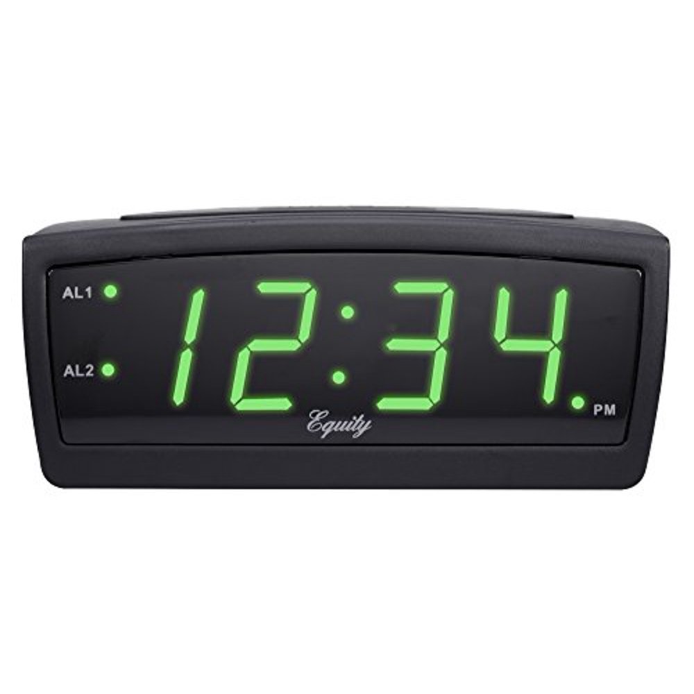 Equity by La Crosse 30229 LED Digital Alarm Clock, 0.9Inch, Green