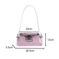 thumbnail image 7 of Women Shoulder Bag Glossy Handbag Stylish Tote Bag for Vacation Summer Party Pink, 7 of 7