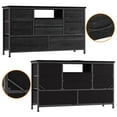 thumbnail image 6 of Emorefun TV Stand up to 50 Inch TV, 8 Fabric Drawers Dresser with LED Light and Power Outlet for Living Room, Entryway, Black Wood Grain, 6 of 7