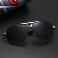 thumbnail image 2 of Polarized Sunglasses Aviators Pilot Polarised Sun Glasses Black Gold Mens UV400, 2 of 12