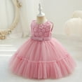 thumbnail image 5 of NAISIBABY Girls Princess Dress, Sleeveless Floral Bow Sequin Mesh Wedding Birthday Party Dress Pink 1-2T, 5 of 9